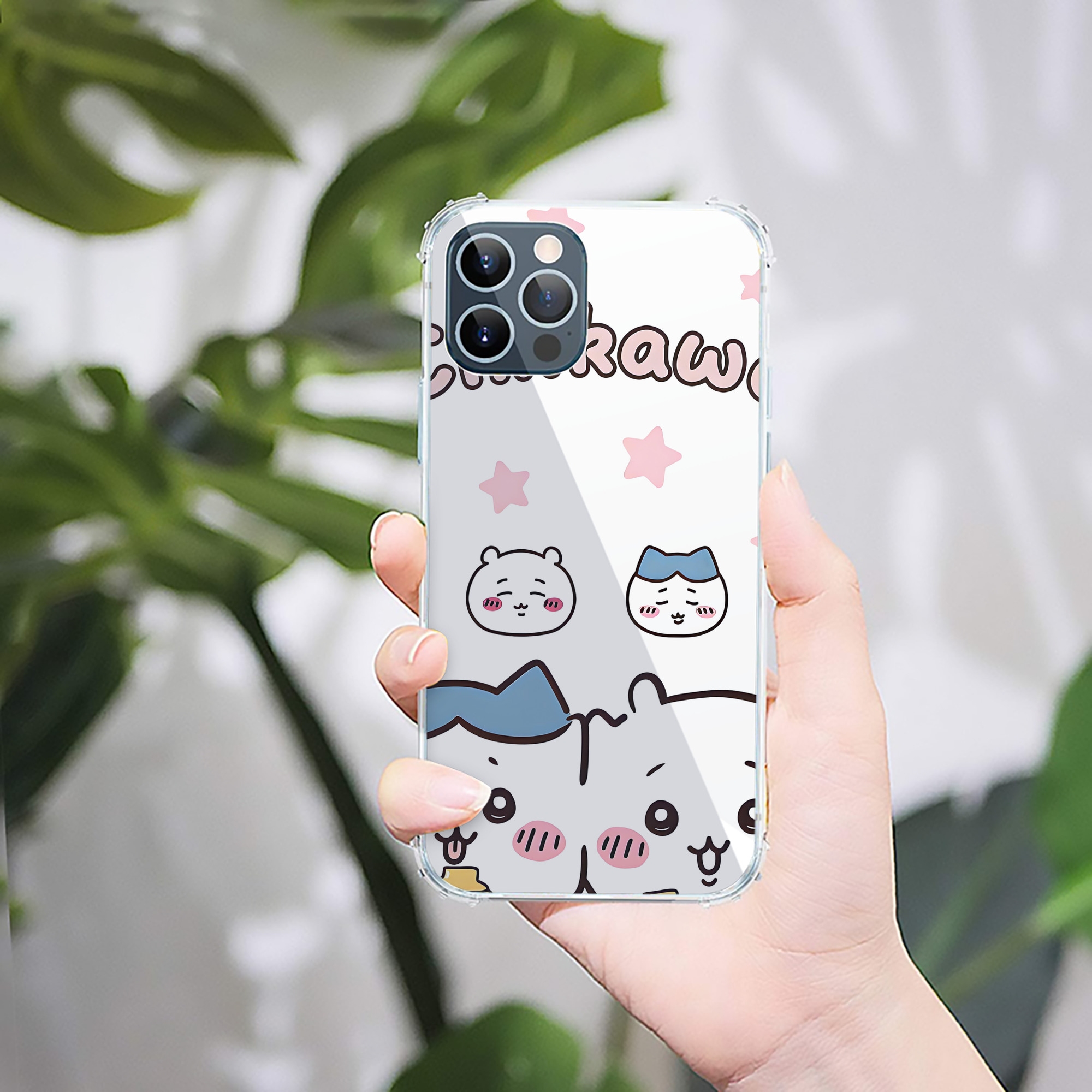 （画像用） ちいかわ Chii-kawa 【iPhone 12シリーズ対応】透明スマホケース（クリアソフトケース）